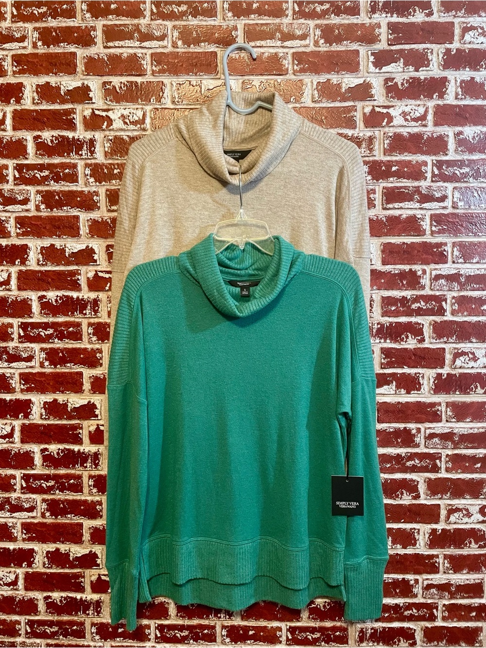 Simply  Vera Wang Cowl Neck Bundle Alpine Frost/Oatmeal Cozy Gorpcore Minimalist